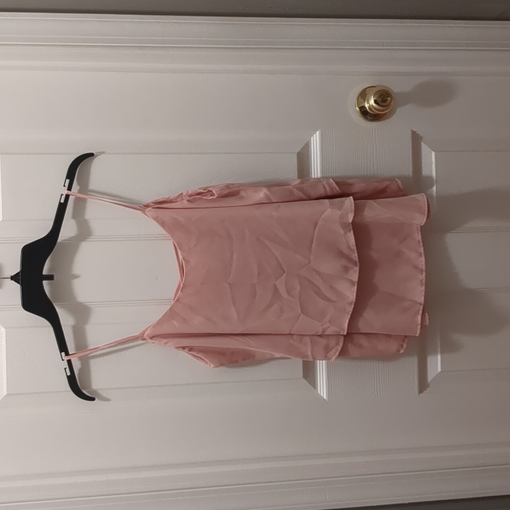 Alya Pastel Pink Open Back Sleeveless Blouse Large
